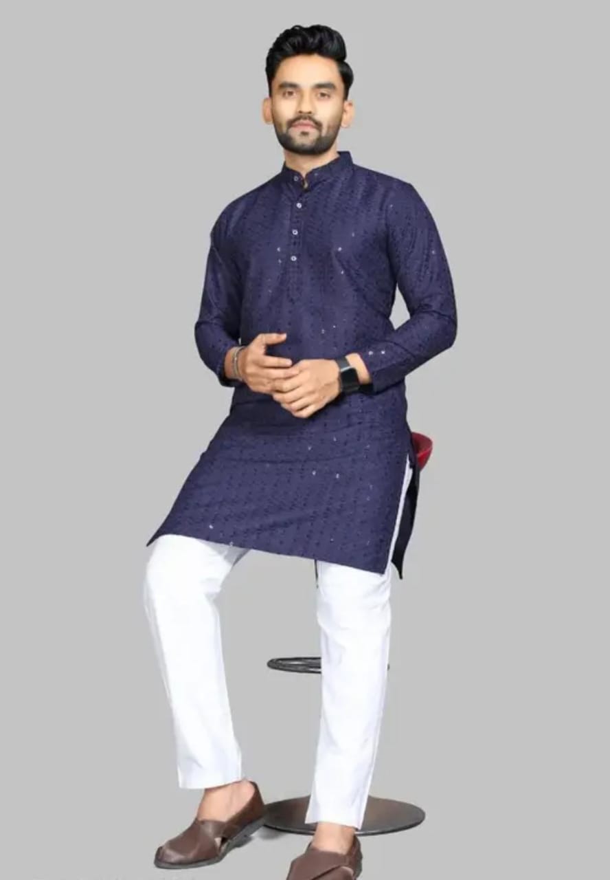 Men's Wear Embroidered Traditionl Wear Only Kurta